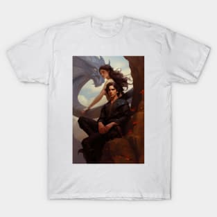 Tairneanach aka Tairn Violet  and Xaden Fourth Wing fan art violet sorrengail T-Shirt